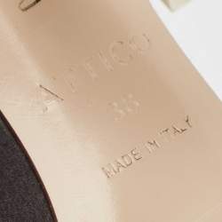 The Attico Black Satin Crystal Embellished Pamela Mules Size 38