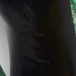 Pre Owned The Attico Green/Black Embossed Snakeskin Devon Slide Sandals Size 40