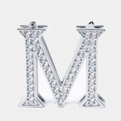 مملوكة مسبقًا Letter M Crystals Sterling Silver Bag Charm