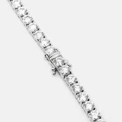 Pre Owned 28.8 cts Round Brilliant Cut 18k White Gold Lab Grown Diamonds Tennis Necklace