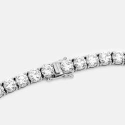 38.5 cts Round Brilliant 18k White Gold Lab Grown Diamonds Tennis Necklace 
