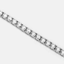 38.5 cts Round Brilliant 18k White Gold Lab Grown Diamonds Tennis Necklace 