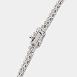 10.35 cts Round Brilliant Cut 18k White Gold Lab Grown Diamonds Graduating Necklace