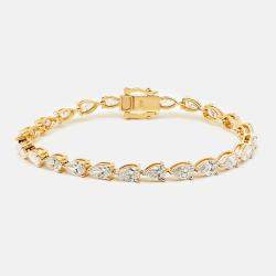 7.6 cts Pear Brilliant 18k Yellow Gold Lab Grown Diamonds Bracelet