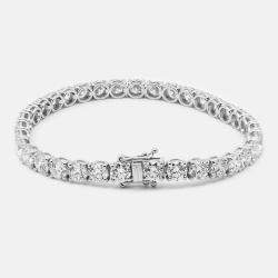 13.6 cts Round Brilliant Cut 18k White Gold Cut Lab Grown Diamonds Tennis Bracelet