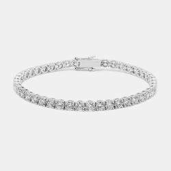 7.8 cts Round Brilliant Cut 18k White Gold Lab Grown Diamond Tennis Bracelet