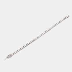 7.8 cts Round Brilliant Cut 18k White Gold Lab Grown Diamond Tennis Bracelet