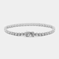 7.8 cts Round Brilliant Cut 18k White Gold Lab Grown Diamond Tennis Bracelet