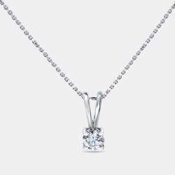 0.33 ct Round Brilliant Cut 18k White Gold Lab Grown Diamond Solitaire Pendant Necklace