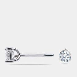 0.62 cts Round Brilliant Cut 18k White Gold Lab Grown Diamonds Solitaire Stud Earrings
