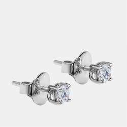 Pre Owned 0.67 cts Round Brilliant Cut 18k White Gold Lab Grown Diamonds Solitaire Stud Earrings