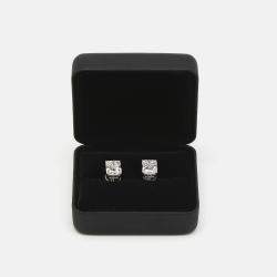 Pre Owned 6.00 cts Radiant Cut 18k White Gold Lab Grown Diamonds Solitaire Stud Earrings