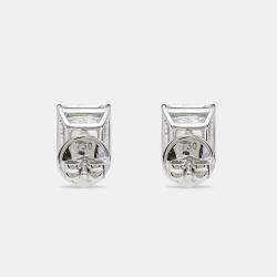 Pre Owned 6.00 cts Radiant Cut 18k White Gold Lab Grown Diamonds Solitaire Stud Earrings
