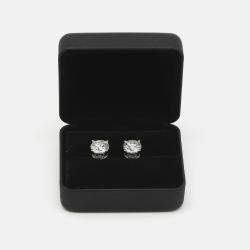 مملوكة مسبقًا 6.00 cts Round Brilliant Cut 18k White Gold Lab Grown Diamonds Solitaire Stud Earrings