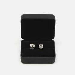 Pre Owned 6.00 cts Asscher Cut 18k White Gold Lab Grown Diamonds Solitaire Stud Earrings