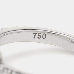 Pre Owned 3.60 cts 18k White Gold Heart Brilliant Round Brilliant Lab Grown Diamonds Ring Size 52