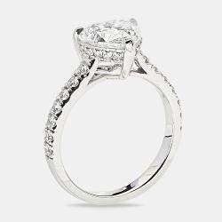 18k White Gold Heart Brilliant; Round Brilliant Lab Grown Diamonds Ring (Approx 2.50 cts)