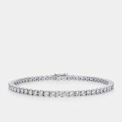 Pre Owned 7.58 cts Round Brilliant Cut Lab Grown Diamond 18k White Gold Tennis Bracelet
