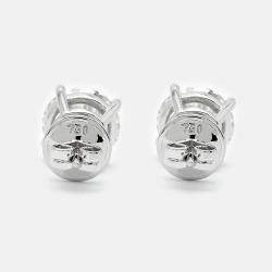 Pre Owned 6.00 cts Round Brilliant Cut 18k White Gold Lab Grown Diamonds Solitaire Stud Earrings