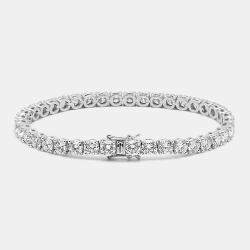 Pre Owned 11 cts Round Brilliant Cut 18k White Gold Lab Grown Diamonds Tennis Bracelet