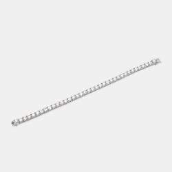 Pre Owned 11 cts Round Brilliant Cut 18k White Gold Lab Grown Diamonds Tennis Bracelet