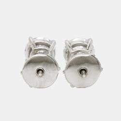 2.00 cts Round 18k White Gold Classic Lab Grown Diamond Stud Earrings