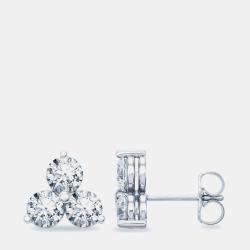 Pre Owned 1.80 cts Round Brilliant Cut 18K White Gold Lab Grown Diamond Earrings