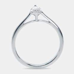 Pre Owned 0.50 cts Marquise Cut Lab Grown Diamond 18k White Gold Ring Size 53