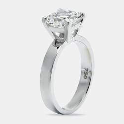 2.00 cts Princess Cut Lab Grown Diamond 18k White Gold Ring Size 52
