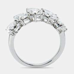 2.50 cts Pear Brilliant Cut 18k Lab Grown Diamond 18k White Gold Ring Size 53