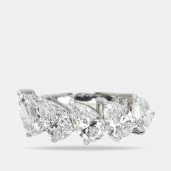 2.50 cts Pear Brilliant Cut 18k Lab Grown Diamond 18k White Gold Ring Size 53