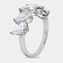 2.50 cts Pear Brilliant Cut 18k Lab Grown Diamond 18k White Gold Ring Size 53