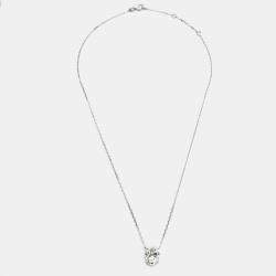 3.00 cts Oval Brilliant Lab Grown Diamond 18k White Gold Chain Necklace