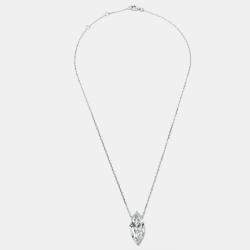 Pre Owned 7.00 cts Marquise Briliant Lab Grown Diamond 18k White Gold Chain Necklace
