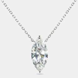 Pre Owned 7.00 cts Marquise Briliant Lab Grown Diamond 18k White Gold Chain Necklace