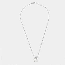 10.00 cts Step Cut Lab Grown Diamond 18k White Gold Chain Necklace