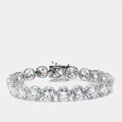 48.00 cts Round Brilliant Cut Lab Grown Diamond 18k White Gold Tennis Bracelet