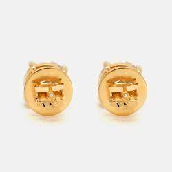 2.00 cts Round Brilliant Cut 18k Yellow Gold Lab Grown Diamonds Earrings