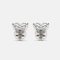 6.00 cts Heart Brilliant Cut 18k White Gold Lab Grown Diamonds Solitaire Stud Earrings