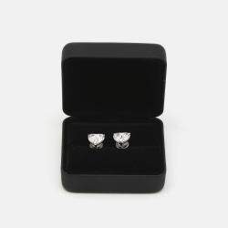 6.00 cts Heart Brilliant Cut 18k White Gold Lab Grown Diamonds Solitaire Stud Earrings