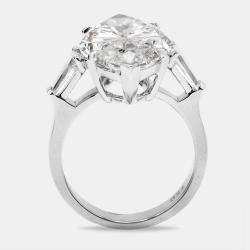 Pre Owned 11.00 cts Marquise and Tapper Lab Grown Diamond 18k White Gold Ring Size 52
