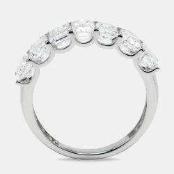 Pre Owned 2.95 cts Emerald Cut Lab Grown Diamond 18k White Gold Ring Size 53