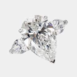 Pre Owned 12.00 cts Pear Brilliant Cut Lab Grown Diamond 18k White Gold Ring Size 53