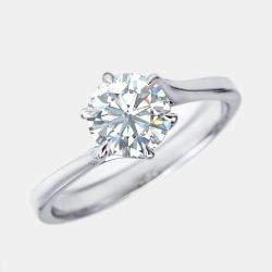 1.00 cts Round Brilliant Lab Grown Diamond 18k White Gold Ring Size 50