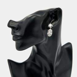 20.05 cts Oval and Cushion Lab Grown Diamond 18k White Gold Earrings