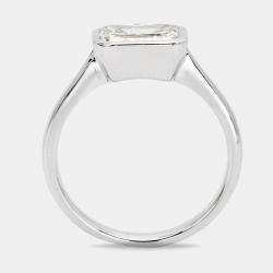 1.50 cts Radiant Cut Lab Grown Diamond 18k White Gold Ring Size 52