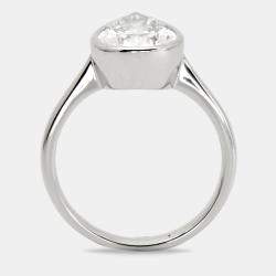 3.00 cts Pear Brilliant Cut Lab Grown Diamond 18k White Gold Ring Size 52