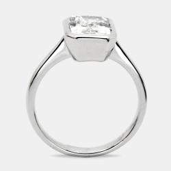 2.80 cts Radiant Cut Lab Grown Diamond 18k White Gold Ring Size 52