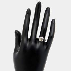 3.00 cts Asscher Cut Lab Grown Diamond 18k White Gold Ring Size 52
