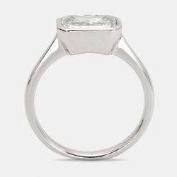 2.00 cts Radiant Cut Lab Grown Diamond 18k White Gold Ring Size 52